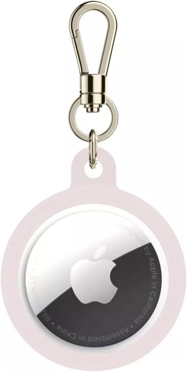 kate spade new york AirTag Holder with Gold Ring Clip - Protective Case for Apple AirTag - Hollyhock Cream - Image 7