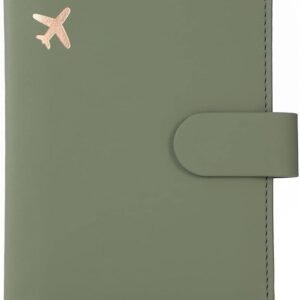 Melsbrinna Premium Leather Passport Holder Covers Case, Waterproof Rfid Blocking Travel Wallet Passport Holder with Pen Holder, Cute Passport Book for Women/Men