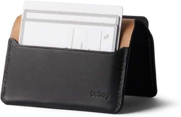 Bellroy Under Cover (slimline leather card wallet/holder with card storage, quick access slot, plus space for folded bills) - Black - Image 4