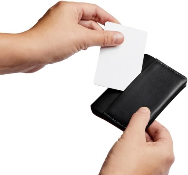 Bellroy Under Cover (slimline leather card wallet/holder with card storage, quick access slot, plus space for folded bills) - Black - Image 6