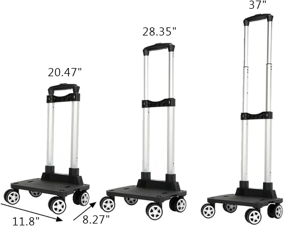 Backpack Trolley - 4 Wheels Folding Compact Lightweight Luggage Cart, Travel Trolley for Bags/Lunch Backpack/Golf Bag (4 Wheels) - Image 4