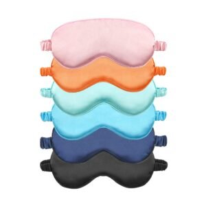 Silk Satin Eye Mask Color Assorted 6-Pack Smooth Sleeping Mask Eye Shade
