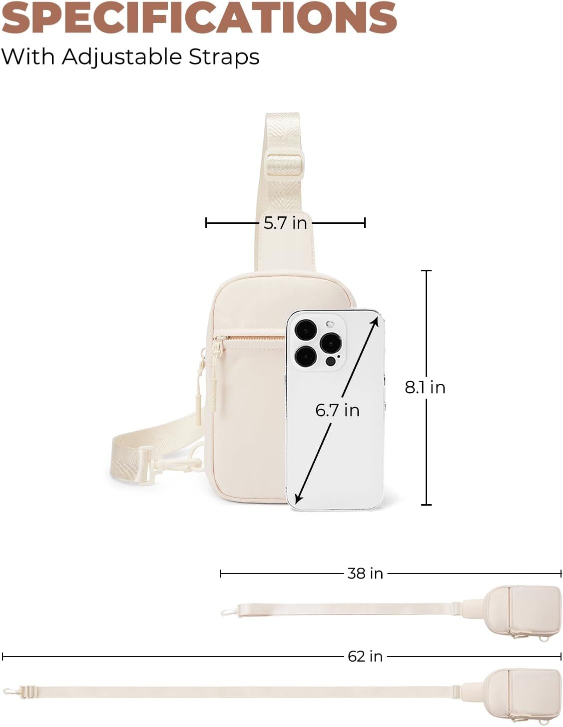 CHOLISS Small Sling Bag for Women and Men, Crossbody Bags Trendy Fanny Packs Chest Bag with Extended Strap - Image 6