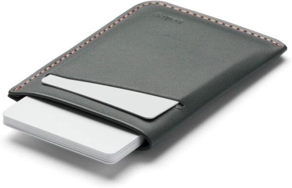 Bellroy Card Sleeve (Premium Leather Card Holder or Minimalist Wallet, Holds 2-8 Cards or Business Cards, Folded Note Storage) - Everglade - Image 4