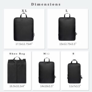 BAGAIL 4 Set/6 Set Ultralight Compression Packing Cubes Packing Organizer for Travel Accessories Luggage Suitcase Backpack