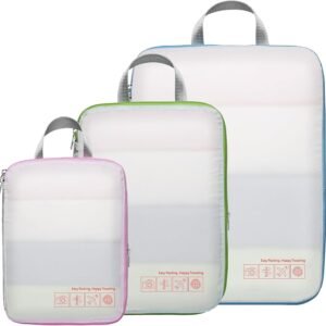 Cambond Compression Packing Cubes for Travel Women – Lightweight Luggage Organizers Bag Packing Cubes for Carry on Suitcases