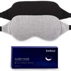 Sleep Mask-Eye Mask for Sleeping, Sleeping Mask Blocking Out Light Perfectly for Women and Men, Soft and Comfortable Blindfold for Travelling, with Pouch (Black+Gray)