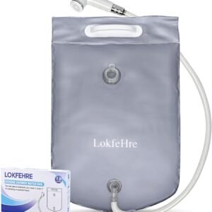 Bedside Shower Water Bag – 2.5 GL Portable Water Shower Bag For Hair Washing In Bed. Use with Inflatable Shampoo Basin, Inflatable Hair Washing Basin, Inflatable Bathtub For Elderly (Silver)