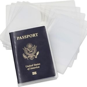 Pack of 6 Clear Passport Cover, Clear Passport Case with Travel Document & Credit Card Organizer, Waterproof Passport Holder for Travel, Made with Heavy Duty Plastic for US Passports