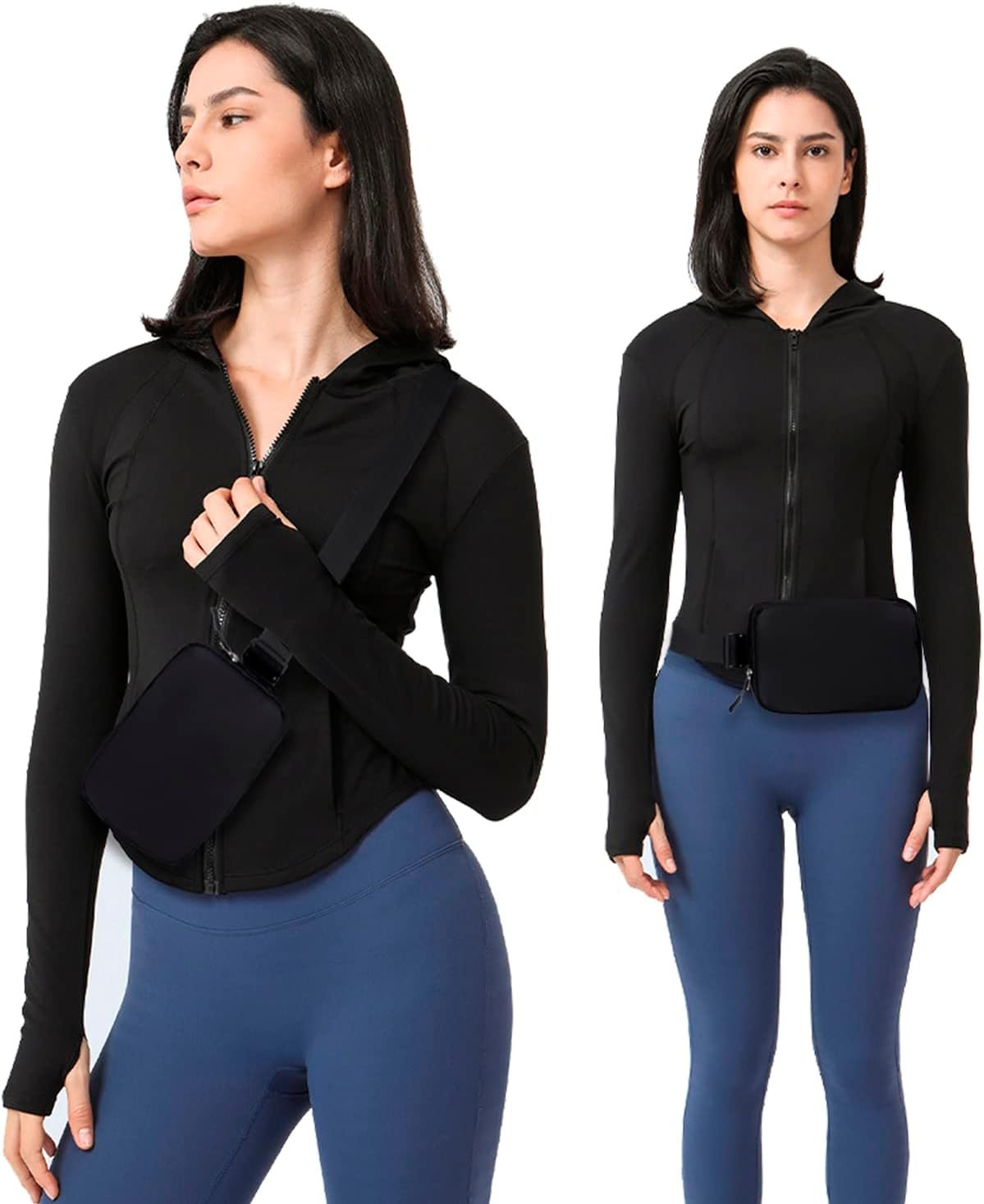 Belt bag Fanny pack crossbody bags for women Everywhere belt bag (black) - Image 3