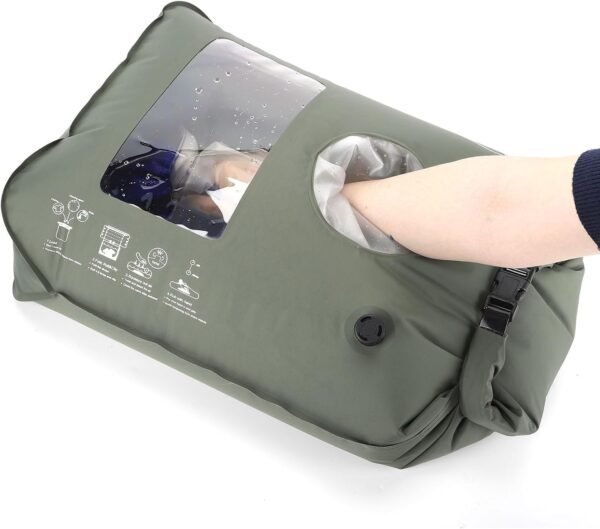 Portable Washing Machine for Camping RVing Travel Laundry Solution Washbag Kid Clothes Manual Washer Camp Dry Bags Self-sufficient Hand Wash Bag Backpacking Traveller RV Adventures Essential - Image 8
