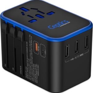 Ceptics Universal Travel Adapter, 35W International Power Adapter with PD & QC 3.0 Dual USB-C, 3 USB Travel Adapter Worldwide, Type I C G A Outlets 110V 220V A/C – EU Euro US UK (11-KU)