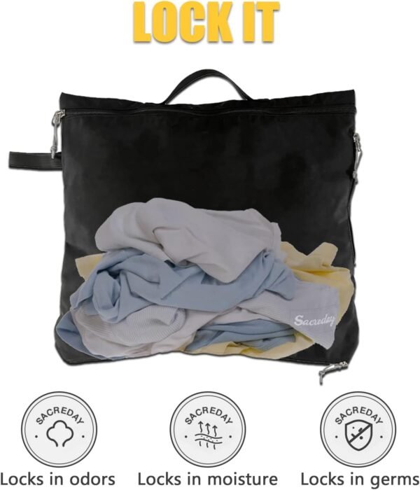 Dirty Laundry Bag for Traveling-Mesh Laundry Bags XL Travel Gym Healthcare Workers Laundry Sports Fitness Swimwear Camping Portable Wash Bag XL (Black) - Image 3