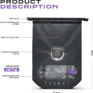 Wash Bag for Travel,Portable Washing Machine – Lightweight Manual Portable Washing Kit, Waterproof Clothes Scrubbing Bag