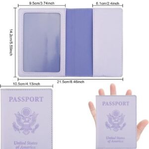 Passport Holder, Passport Holder Women, Passport Covers Travel Must Haves, Travel Passport Wallet for Men, 1 Pack Passport Case Passport Protector for Travel Airport Essentials, Light Purple