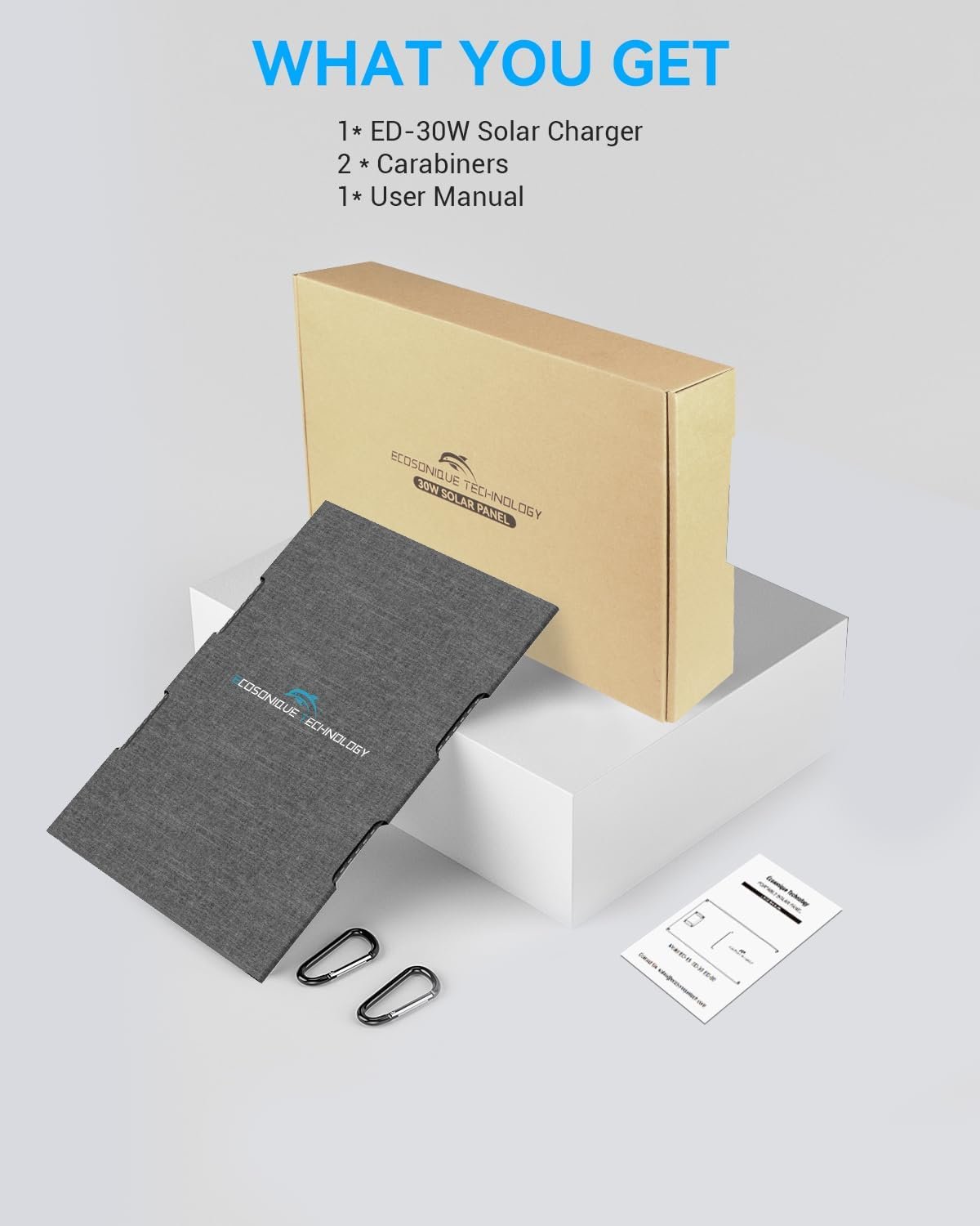 Ecosonique 30W Portable Solar Charger Foldable Solar Panels with USB C USB A Fast Charging Waterproof for Camping Backpacking Compatible with Cell Phone, iPhone, iPad, Samsung Galaxy, LG, Power Banks - Image 9