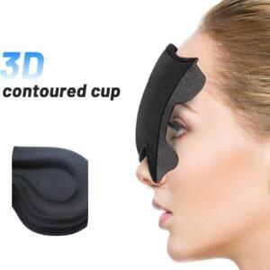 Sleep Eye Mask for Side Sleeper, Lash Extensions 3D Contoured Cup Sleeping Mask for Men Women, Travel Blackout Night Blindfold Eye Shade Cover with Adjustable Strap (Black-Side Sleeper)
