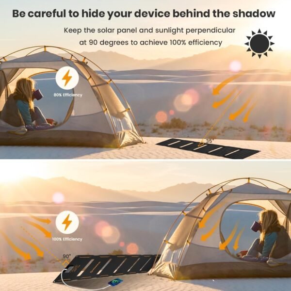 FlexSolar 40W Foldable Solar Panel Charger with USB-C and USB-A Outputs for Phones, Power Banks, Tablets - Waterproof for Camping, Hiking, Backpacking - Image 3