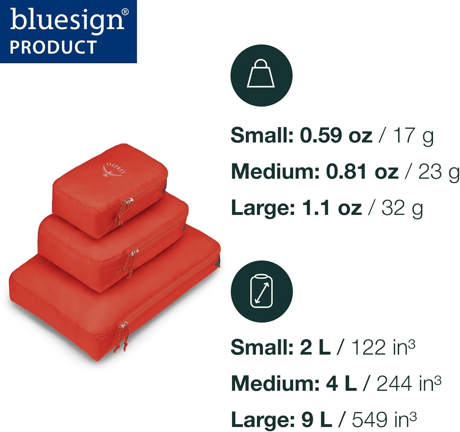 Osprey Ultralight Travel Packing Cube, Limon, Small - Image 2