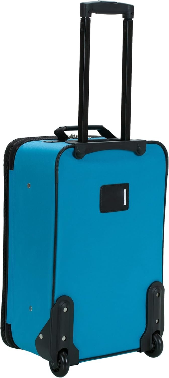 Rockland Journey Softside Upright Luggage Set,Expandable, Turquoise, 4-Piece (14/19/24/28) - Image 3