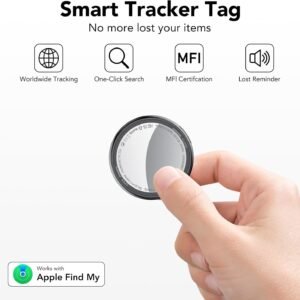 2025 New [Apple MFi Certified] (iOS Only) Tracker Air Tags-4 Pack, Bluetooth Tracker for Apple Find My, Replaceable Battery, Key Finder and Item Locator Smart Tag for Keys, Bags, Luggage, Pets, Wallet