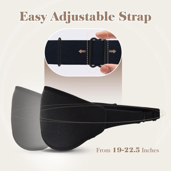 3D Cooling Eye Mask Sleep Mask for Men & Women, 100% Pressure-Free & Light Block-Out Eye Mask for Sleep with Easy Adjustable Strap, Night Eye Cover for Travel, Black - Image 6