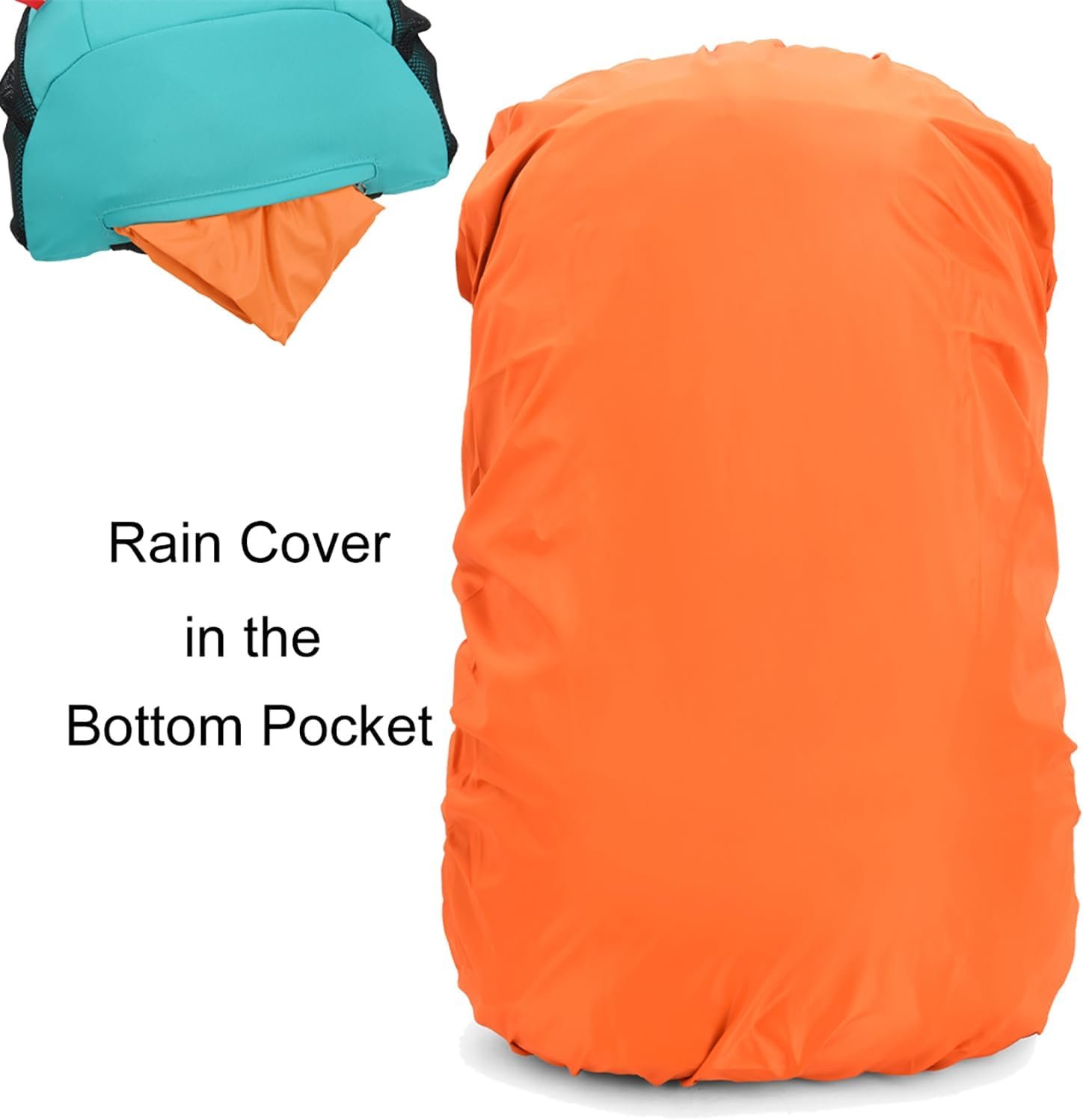 Bseash 40L Waterproof Hiking Backpack with Rain Cover, Outdoor Sport Travel Bag Daypack for Camping Climbing Skiing Cycling (Milk Green) - Image 8