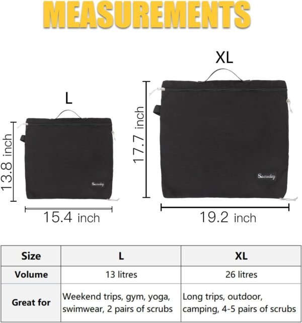 Dirty Laundry Bag for Traveling-Mesh Laundry Bags XL Travel Gym Healthcare Workers Laundry Sports Fitness Swimwear Camping Portable Wash Bag XL (Black) - Image 6