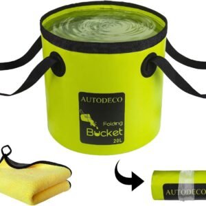 AUTODECO Collapsible Bucket 5 Gallon Container Folding Water Bucket Portable Wash Basin 20L