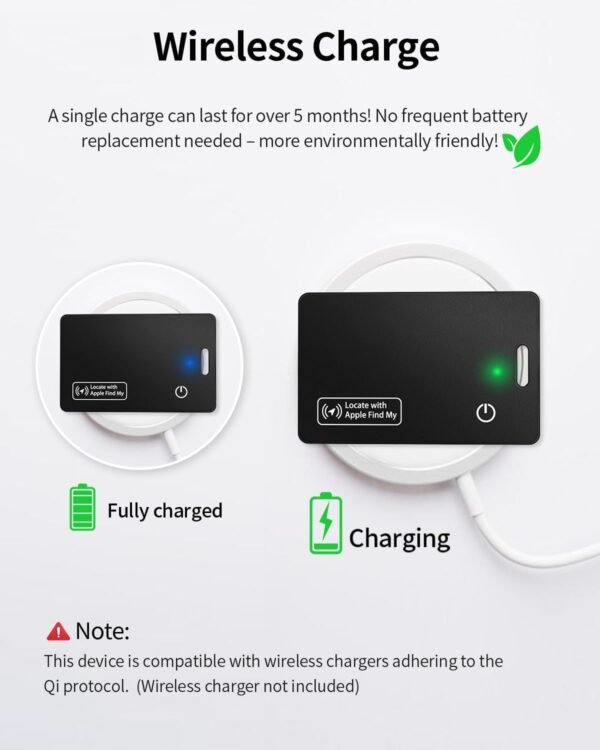 Air-Tag Bluetooth Tracker for Apple Find My, Air Tag Key Finder Rechargeable (iOS Only) iPhone Smart Wallet Tracker Card, Worldwide Tracking for Bags, Passport [Apple MFi Certified] - Image 7