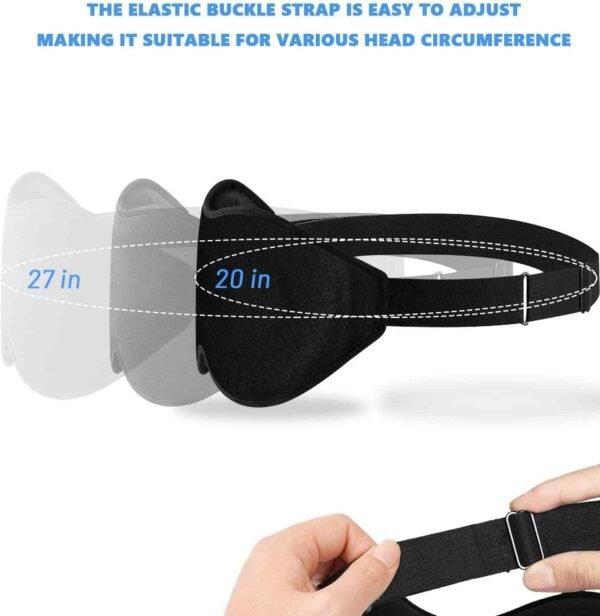 Sleep Eye Mask for Side Sleeper, Lash Extensions 3D Contoured Cup Sleeping Mask for Men Women, Travel Blackout Night Blindfold Eye Shade Cover with Adjustable Strap (Black-Side Sleeper) - Image 4