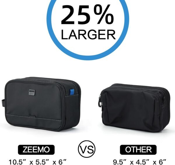 ZEEMO Toiletry Bag for Men, Water-resistant and Leak-Proof Dopp Kit with Large Capacity for Toiletries - Image 5