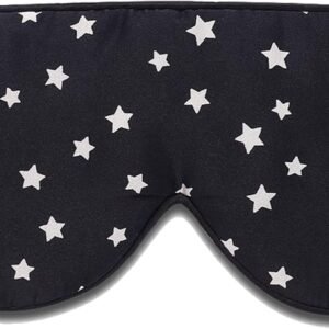 ALASKA BEAR Natural Silk Sleep Mask, Super Smooth Eye Mask (Black Stars)