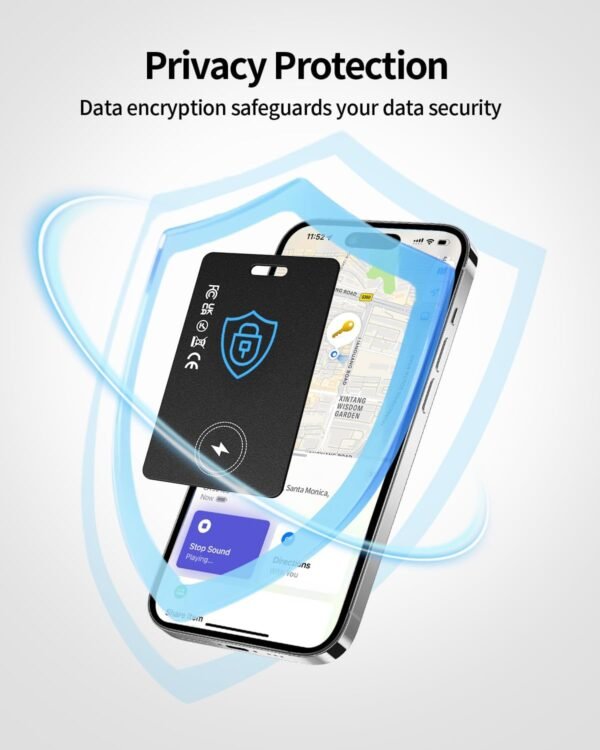 Air-Tag Bluetooth Tracker for Apple Find My, Air Tag Key Finder Rechargeable (iOS Only) iPhone Smart Wallet Tracker Card, Worldwide Tracking for Bags, Passport [Apple MFi Certified] - Image 4