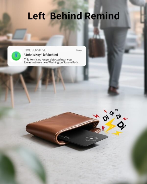 Air-Tag Bluetooth Tracker for Apple Find My, Air Tag Key Finder Rechargeable (iOS Only) iPhone Smart Wallet Tracker Card, Worldwide Tracking for Bags, Passport [Apple MFi Certified] - Image 2