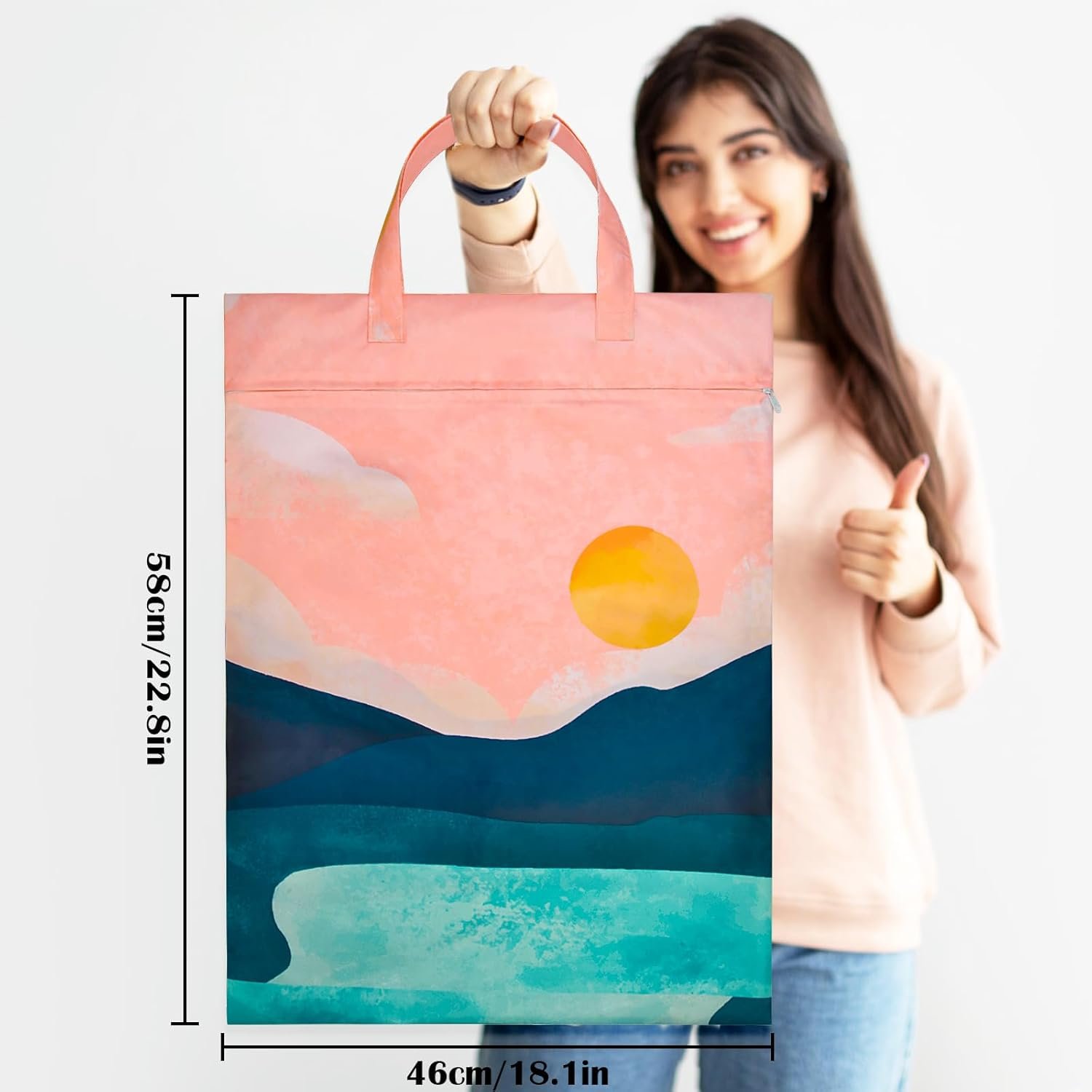 2 Pcs Large Travel Laundry Bags - Waterproof with Handle, Washable Dirty Clothes Bags for Travel, Wet/Dry, Gym, Swimming Pool & College Dorm - Image 3