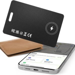 Air-Tag Bluetooth Tracker for Apple Find My, Air Tag Key Finder Rechargeable (iOS Only) iPhone Smart Wallet Tracker Card, Worldwide Tracking for Bags, Passport [Apple MFi Certified]