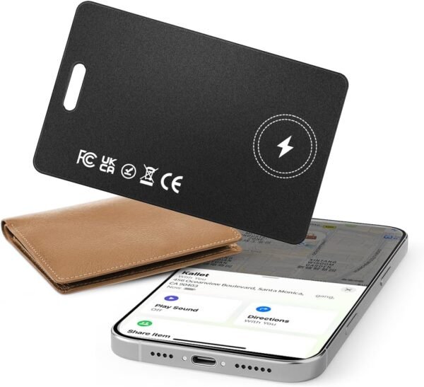 Air-Tag Bluetooth Tracker for Apple Find My, Air Tag Key Finder Rechargeable (iOS Only) iPhone Smart Wallet Tracker Card, Worldwide Tracking for Bags, Passport [Apple MFi Certified]