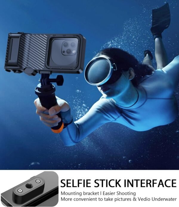 Waterproof Phone Case for Snorkeling - Underwater Touchscreen Housing, Universal Underwater Photo&Video Diving Case for iPhone 16/15/14 Pro Max Samsung Galaxy S25/S24 Ultra Up to 6.9'' Black - Image 7