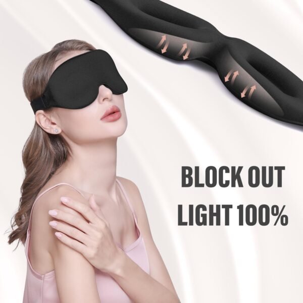 YIVIEW Sleep Mask for Side Sleeper, Complete Light Blocking 3D Sleeping Eye Mask, Soft Breathable Eye Cover for Women Men, Relaxing Zero Pressure Night Blindfold - Image 3