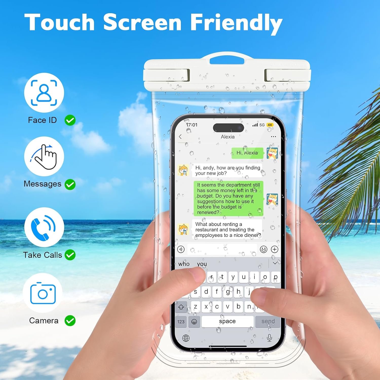 2 PCs Waterproof Phone Pouch, Clear Waterproof Phone Case for iPhone 15 Pro Max 14 13 12 11 Plus Samsung Up to 6.9'', 3D IPX8 Water Proof Cellphone Dry Bag for Snorkeling Swimming Pool Beach - Image 4