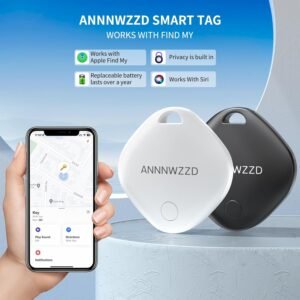 ANNNWZZD Air-Tag 4 Pack Item Finders with Apple Find My APP (iOS Only) Air Tags Help You Track Your Keys, Wallet, Luggage, Backpack, Super Lightweight, Comes with 4 Beautiful Keyrings
