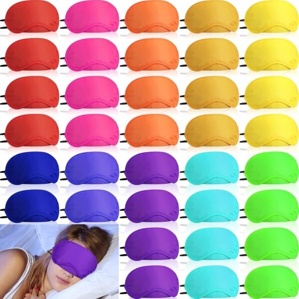 Tarpop 200 Pcs Eye Mask Bulk Sleep Masks Blindfolds for Party Games Blind Folds for Adult Play Team Building Travel Individually Wrapped Sleeping Cover with Adjustable Strap for Women Men, 10 Colors