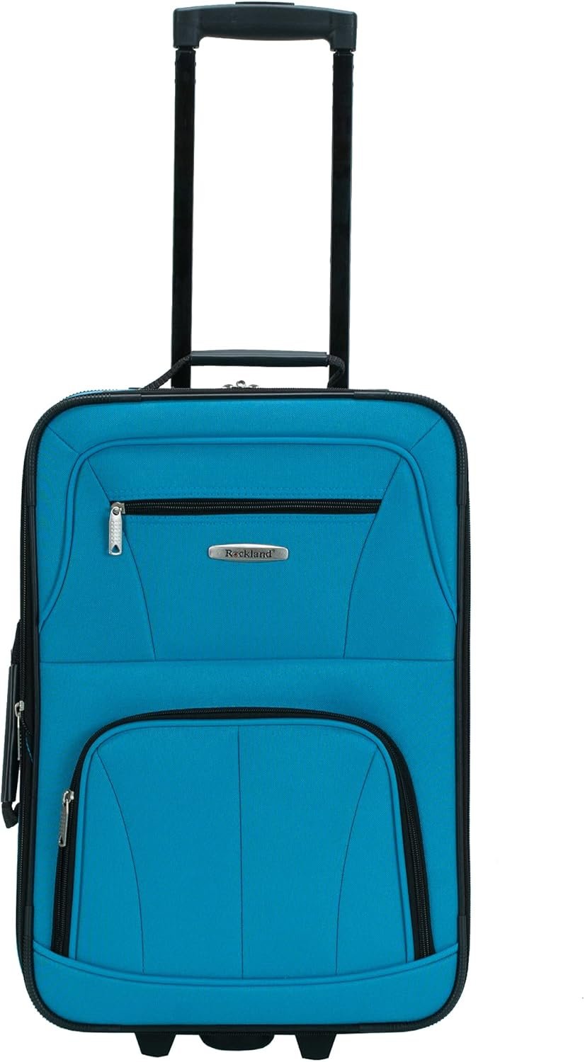 Rockland Journey Softside Upright Luggage Set,Expandable, Turquoise, 4-Piece (14/19/24/28) - Image 2