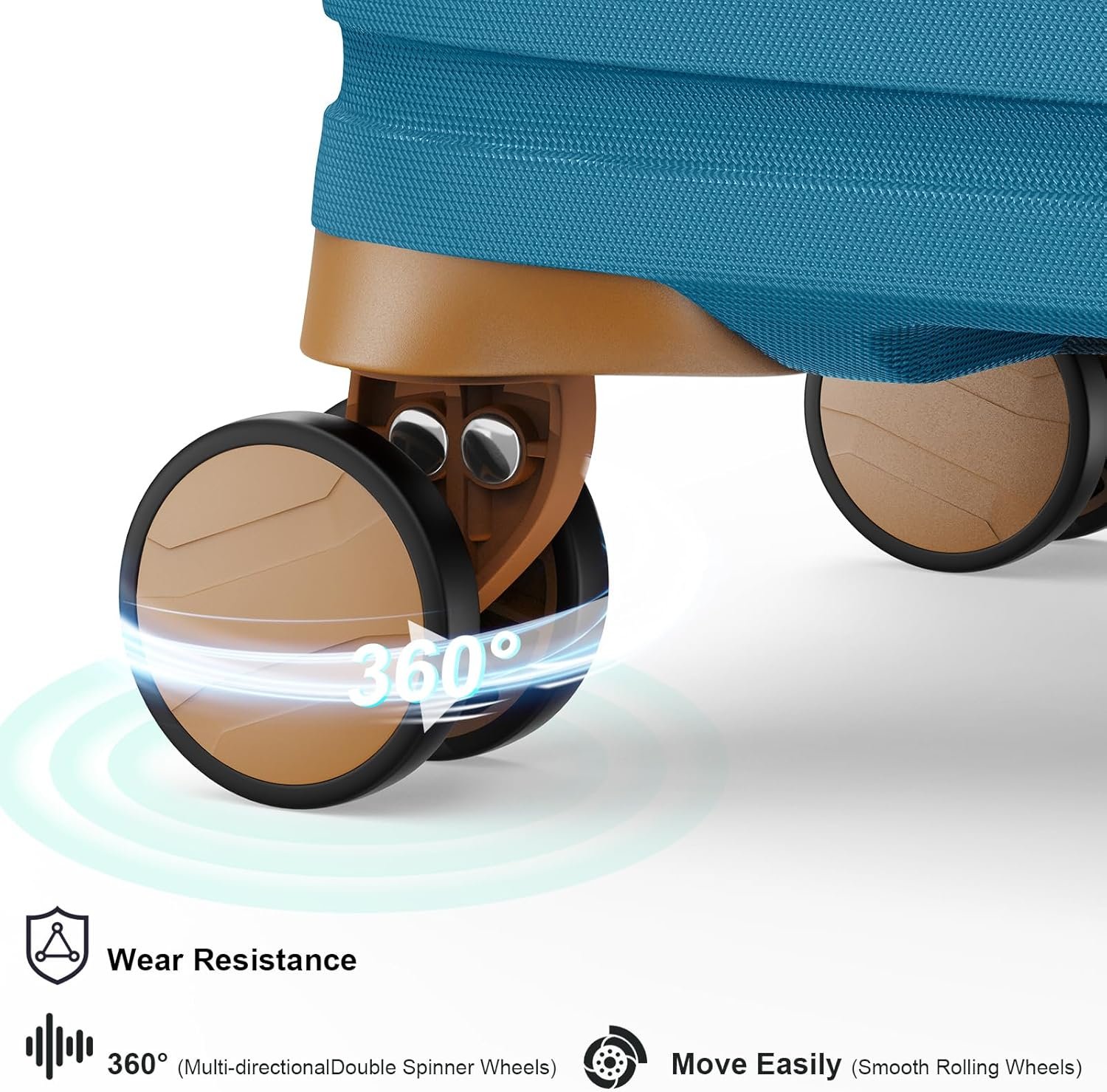 Joyway Luggage Set 3 Piece Suitcase Sets with Spinner Wheel,Hardside Expandable Travel Laggage with TSA Lock (13/20/24/28 Blue brown - Image 8