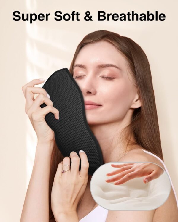 Sleep Mask for Side Sleeper, Eye Mask for Sleeping Women Men, 3D Contoured Cup No Eye Pressure 100% Light Blocking Sleeping Mask with Adjustable Strap Night Blindfold Flight, Travel, Nap, Black - Image 5