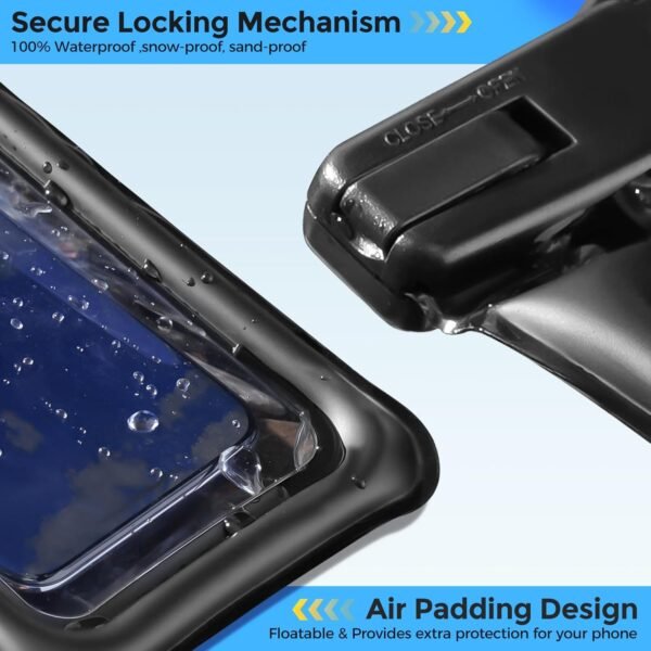 ProCase [Floatable] 2 Pack Floating Waterproof Phone Pouch Up to 7", IPX8 Underwater Phone Case Dry Bag for iPhone 16 15 14 13 12 11 Pro Max Xs Max XR X 8 7 Plus SE/Galaxy S24 S23 S22 -Black - Image 6