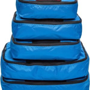 TravelWise Luggage Packing Organization Cubes 5 Pack, Blue, 2 Small, 2 Medium, 1 Large