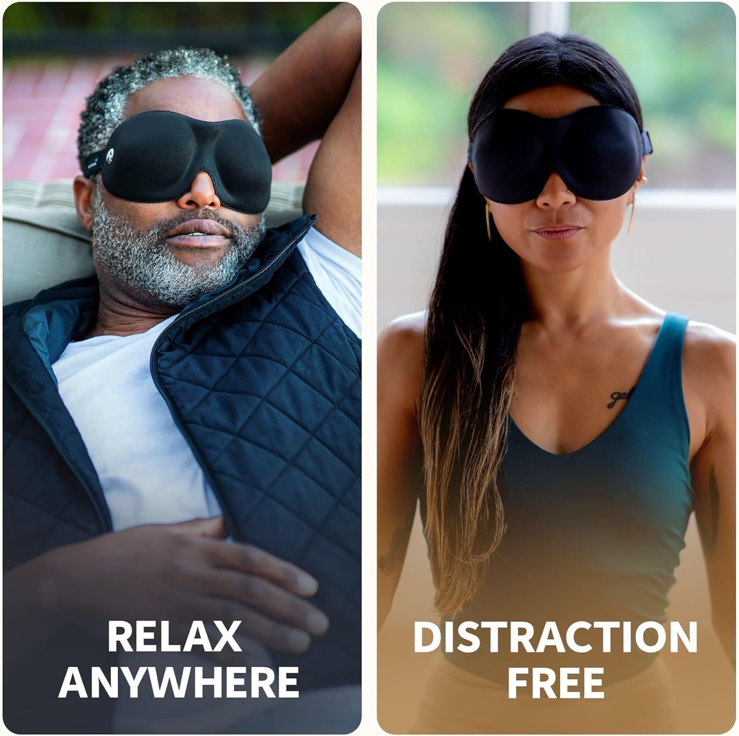 Nidra Contoured Sleep Mask for Side Sleepers – Zero Pressure Fit, 100% Light Blocking Eye Shade for Sleeping & Travel – Black, Standard Size - Image 8
