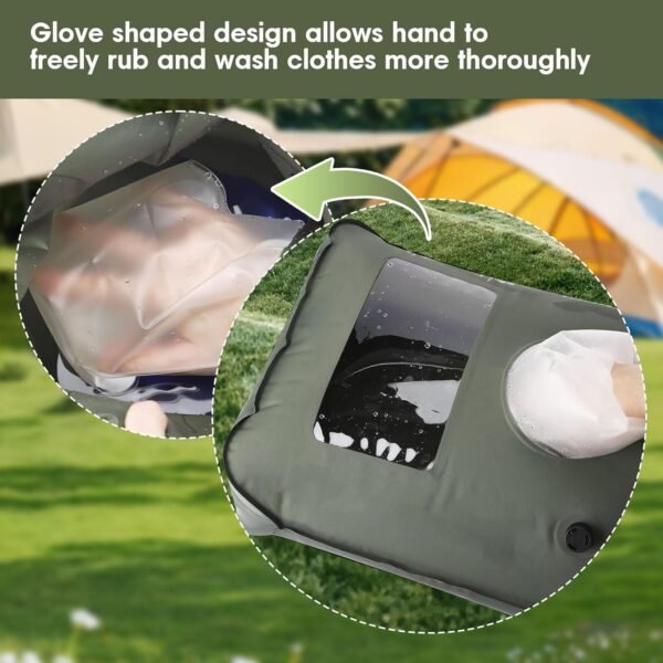 Portable Washing Machine for Camping RVing Travel Laundry Solution Washbag Kid Clothes Manual Washer Camp Dry Bags Self-sufficient Hand Wash Bag Backpacking Traveller RV Adventures Essential - Image 2
